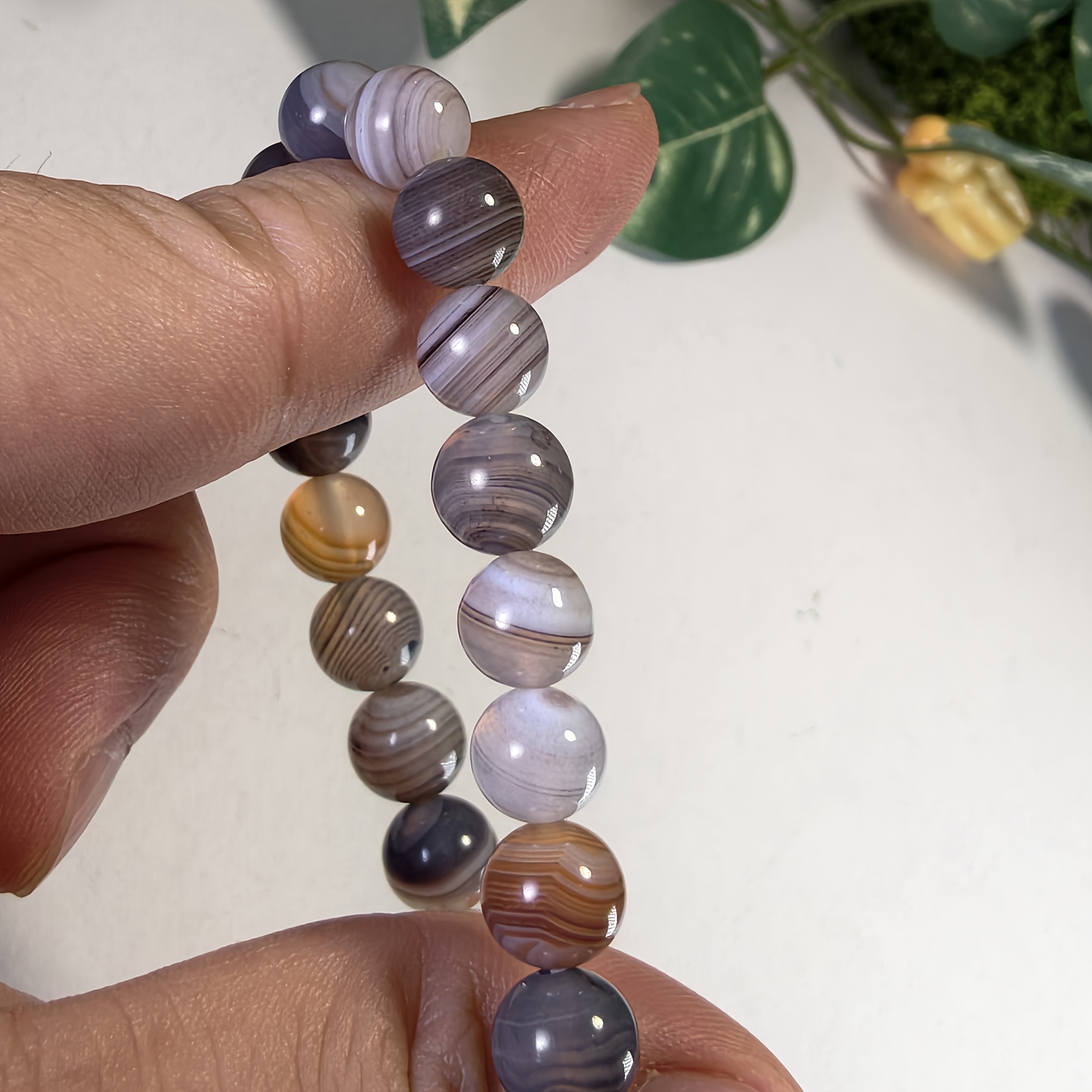 7A Gray Persian Gulf Agate Bracelet, Unique Natural Stone